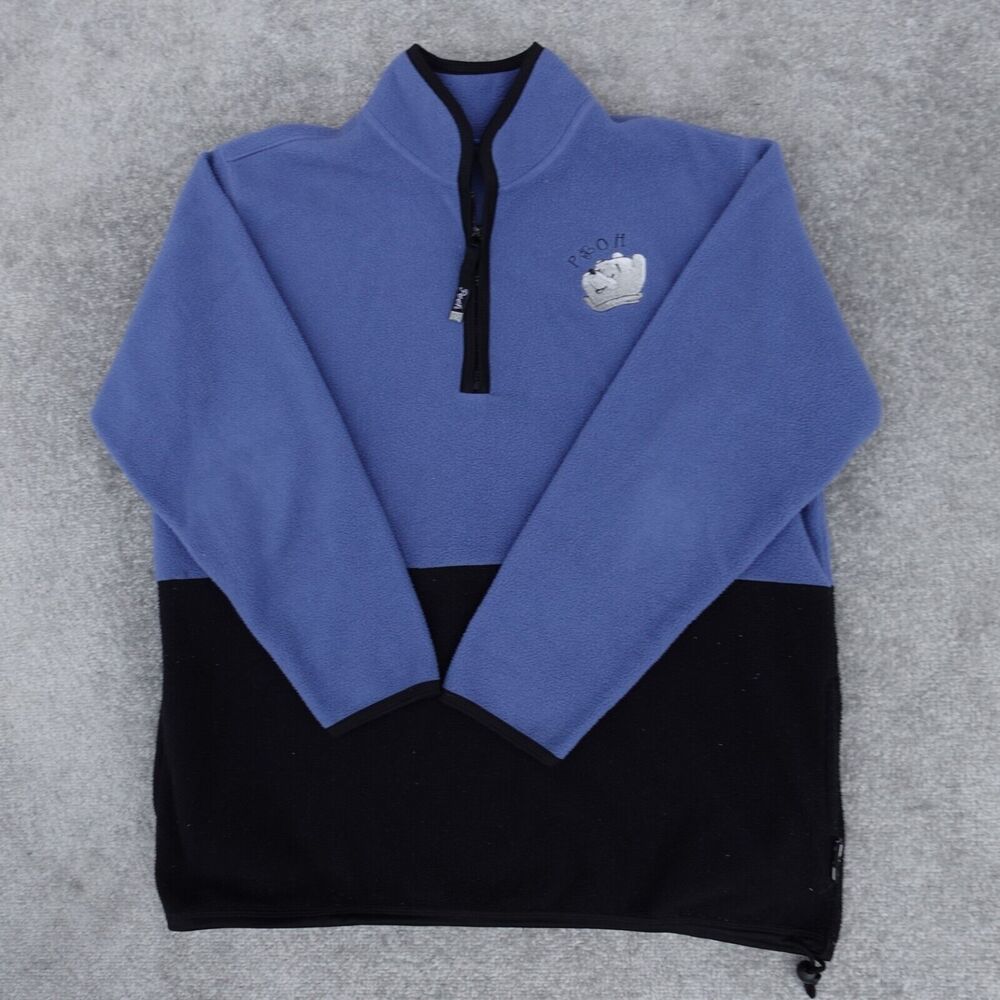 Vintage Disney Store Mens L Pullover Winnie The Pooh 1/4 Zip Sweatshirt Fleece